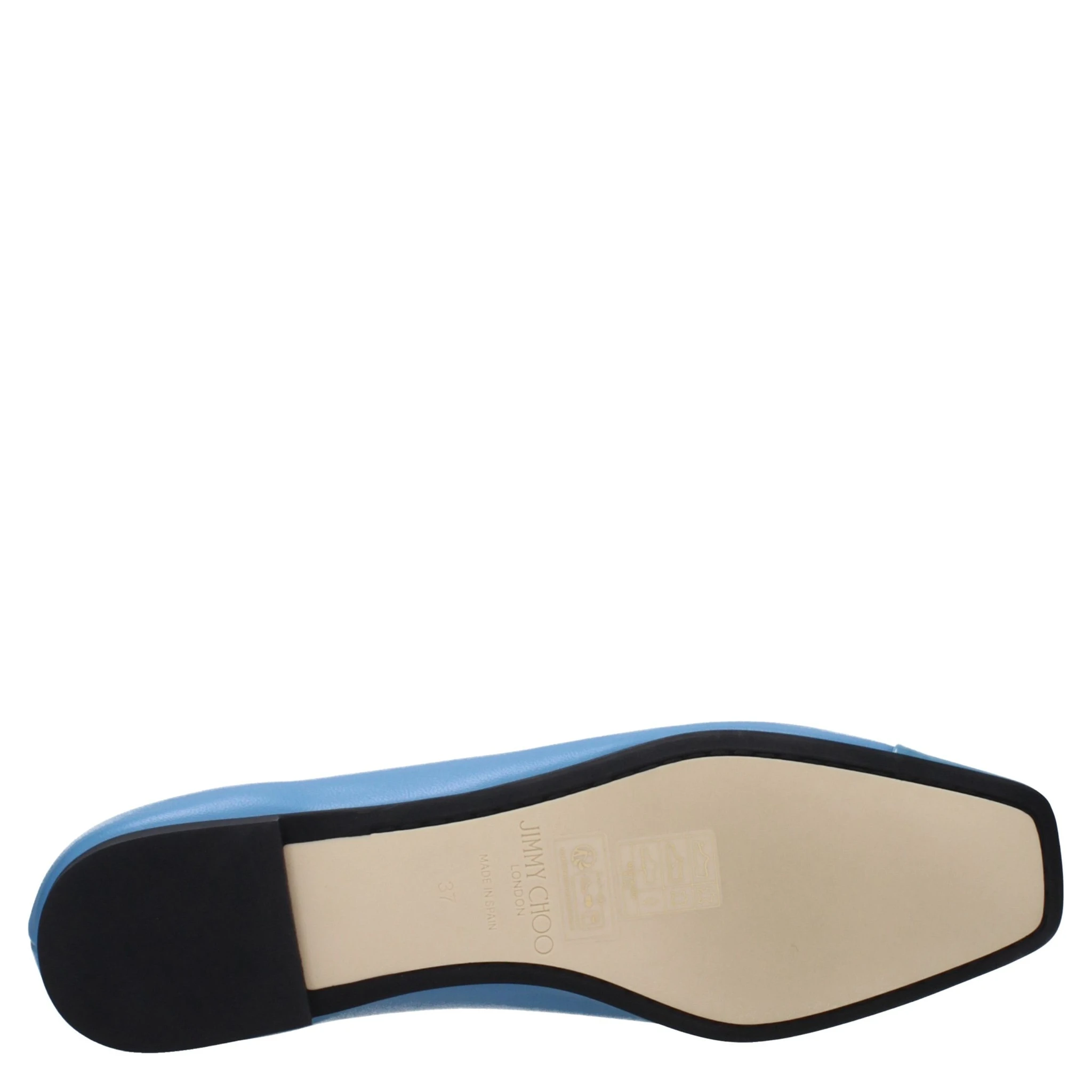 Light Blue Leather Ballet Flats