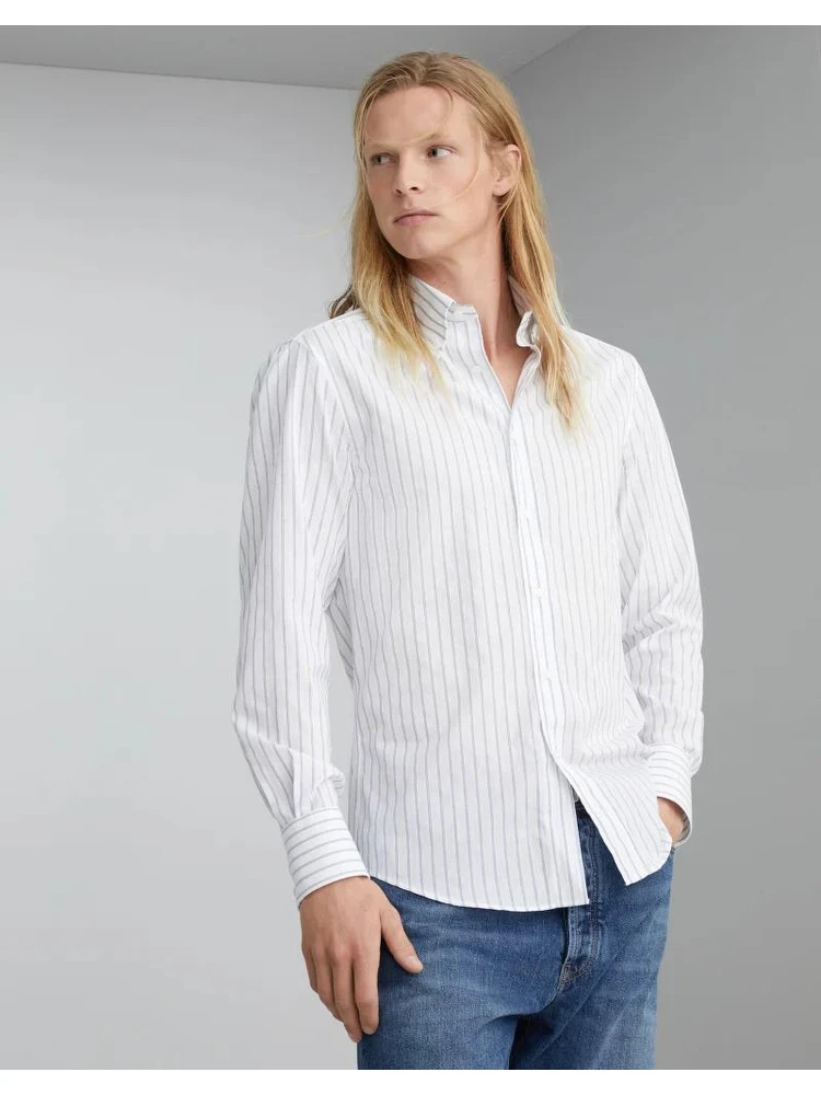 Bicolor Cotton Pattern Shirt