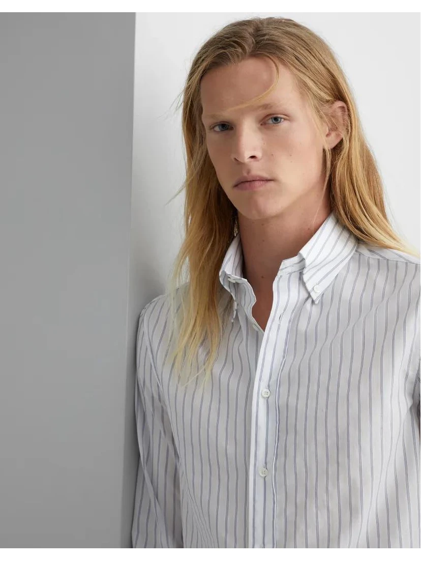 Bicolor Cotton Pattern Shirt