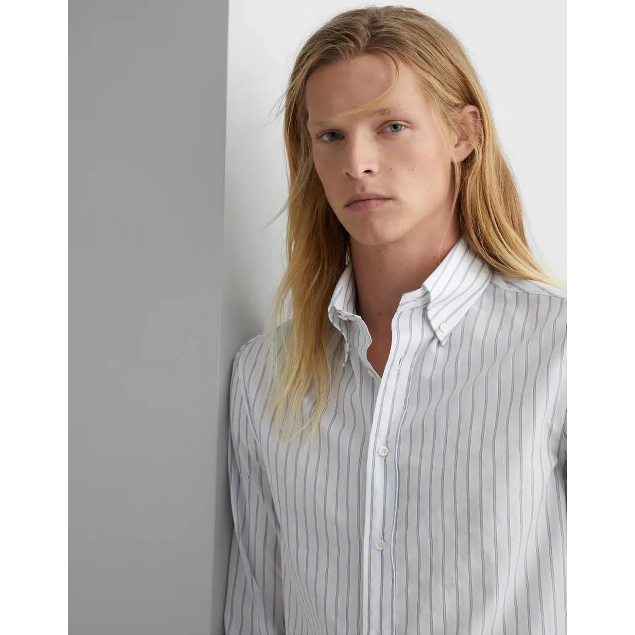 Bicolor Cotton Pattern Shirt
