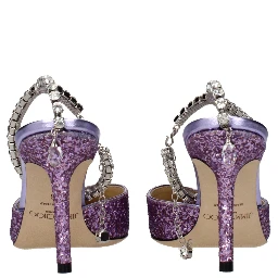 Purple Plastic Stiletto Heel Sandals