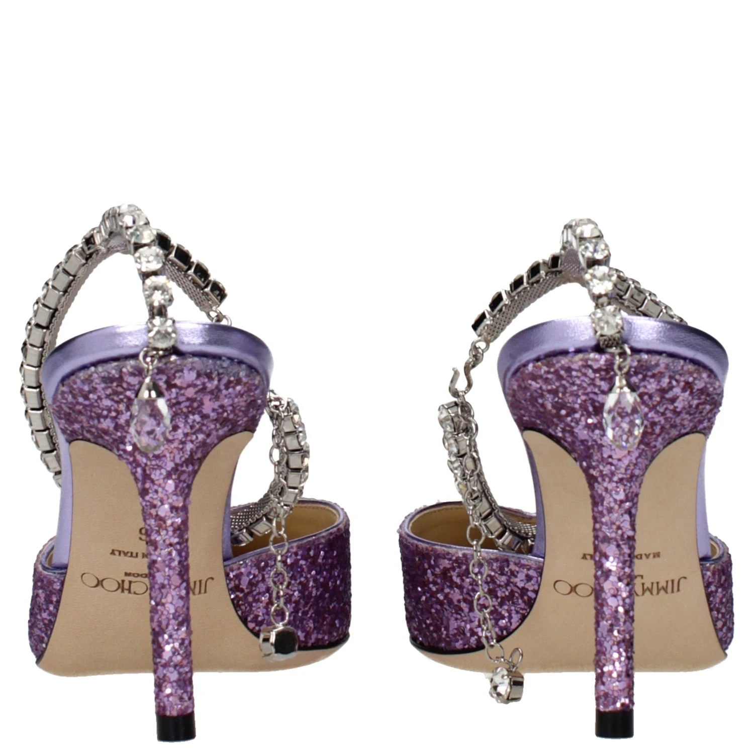 Purple Plastic Stiletto Heel Sandals
