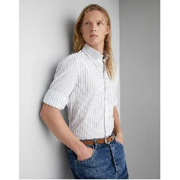 Bicolor Cotton Pattern Shirt