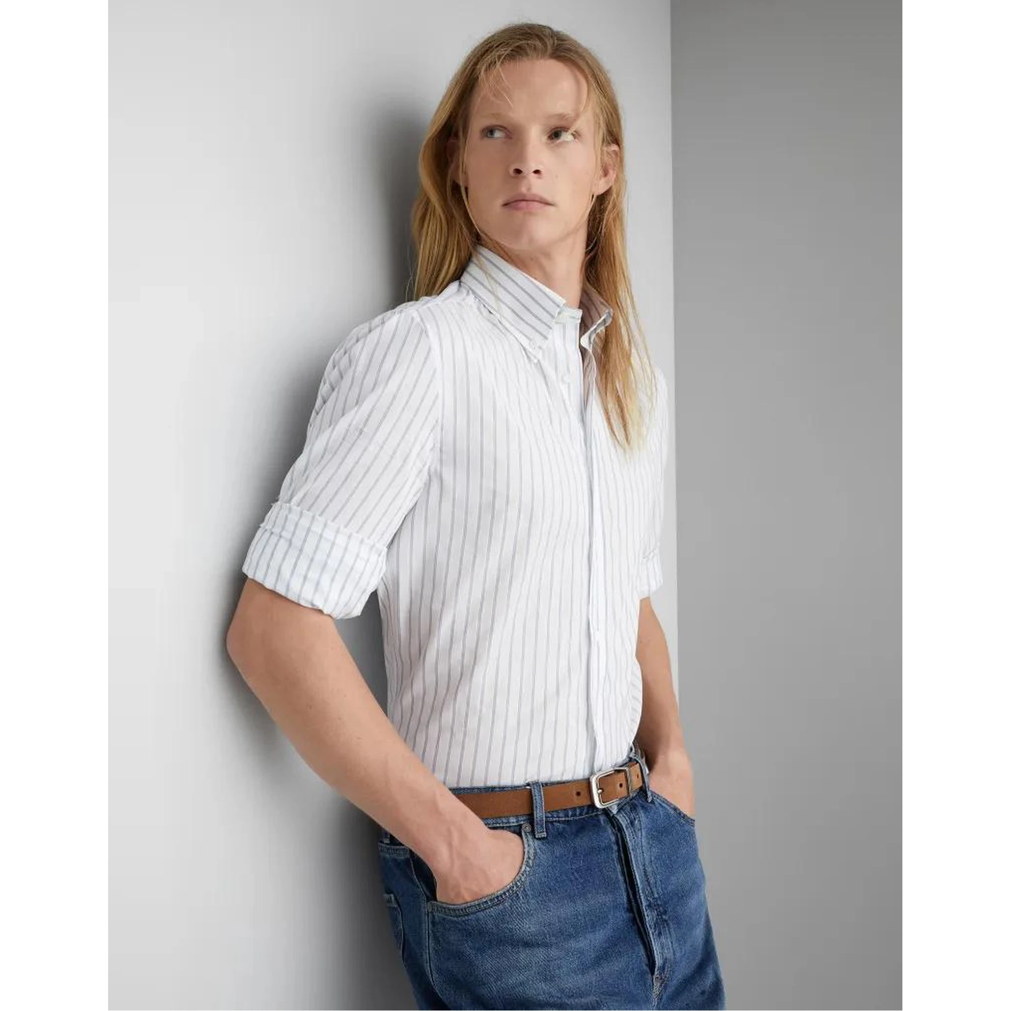 Bicolor Cotton Pattern Shirt