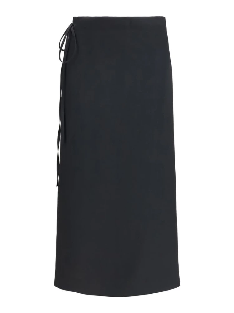 Black Viscose Long Skirt