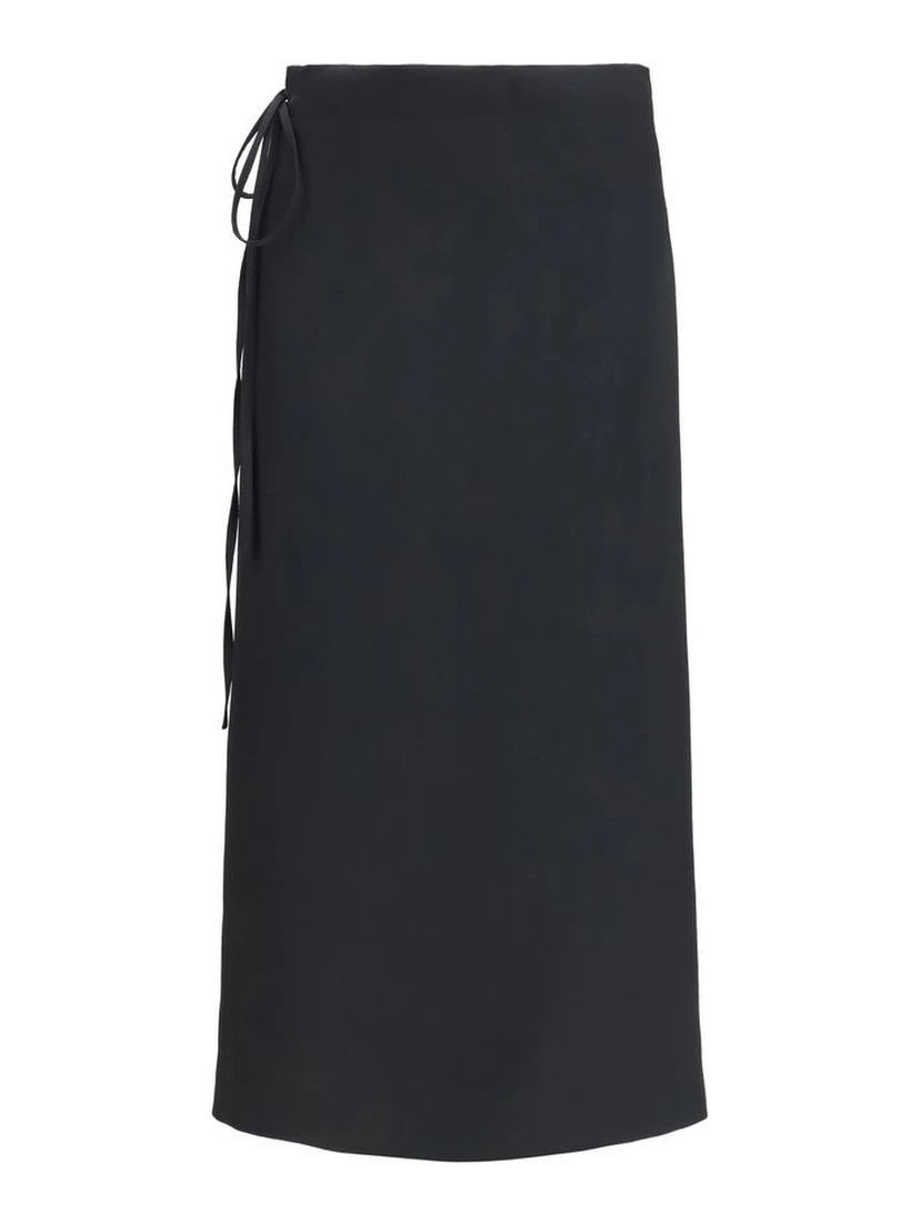 Black Viscose Long Skirt