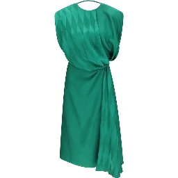 Bicolor Silk Casual Dress