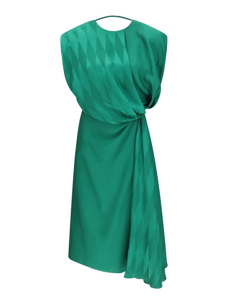 Bicolor Silk Casual Dress