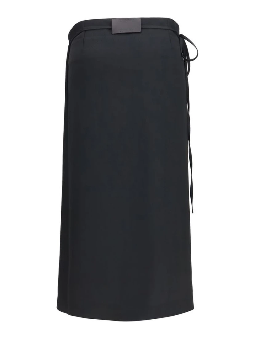 Black Viscose Long Skirt