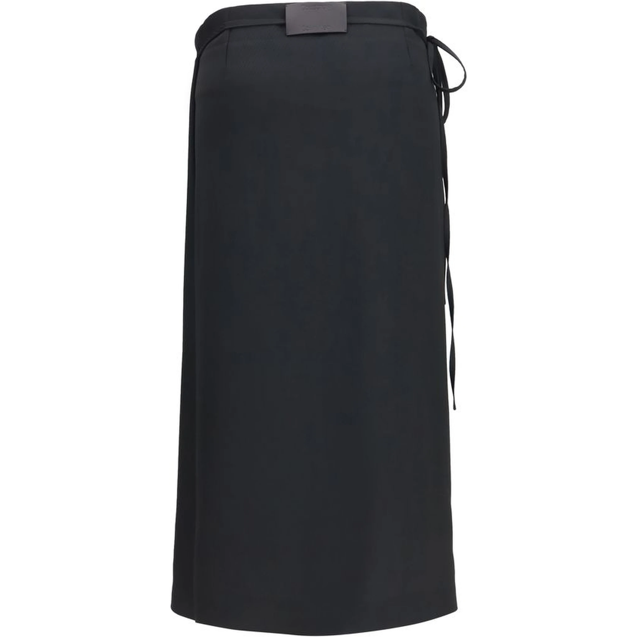 Black Viscose Long Skirt