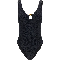Black Polyamide One-Piece Swimsuit