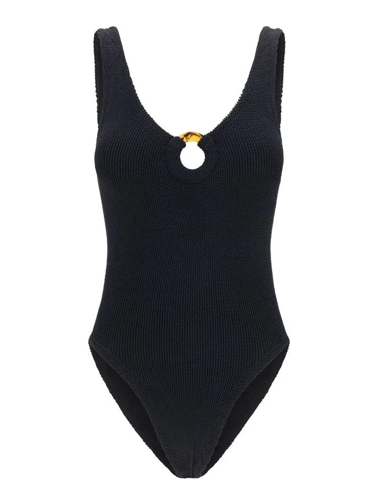 Black Polyamide One-Piece Swimsuit