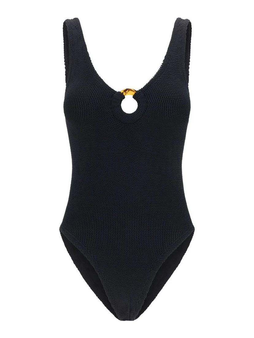 Black Polyamide One-Piece Swimsuit