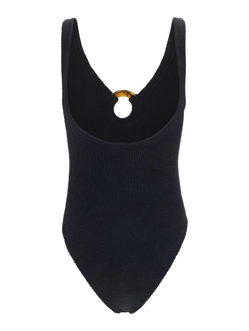 Black Polyamide One-Piece Swimsuit