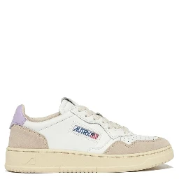 White Leather Low Top Sneakers