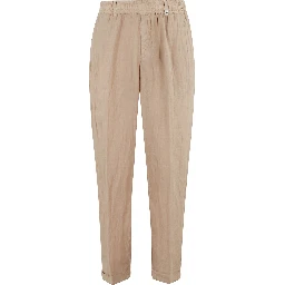 PANTA LACCIO LINO ELASTICO IN VITA