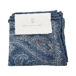 منديل جيب من الحرير الأزرق