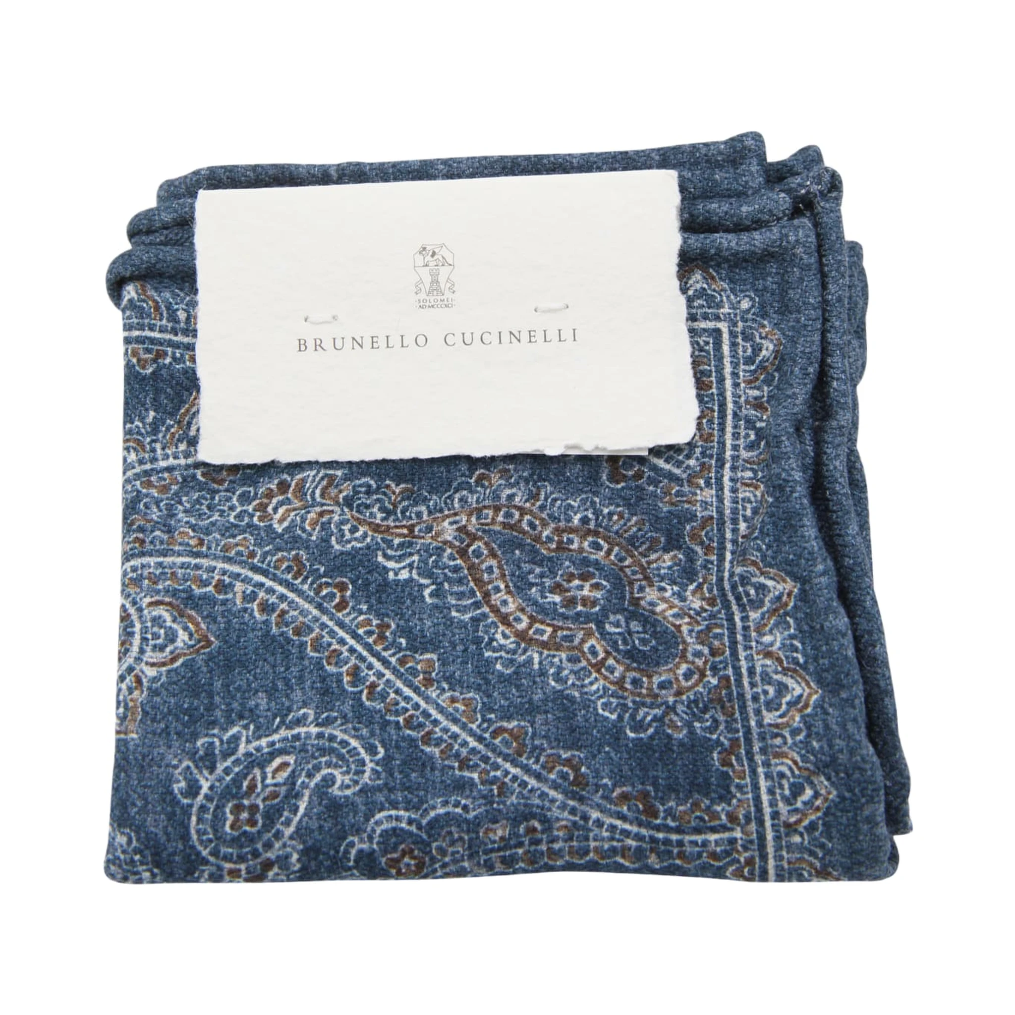 منديل جيب من الحرير الأزرق