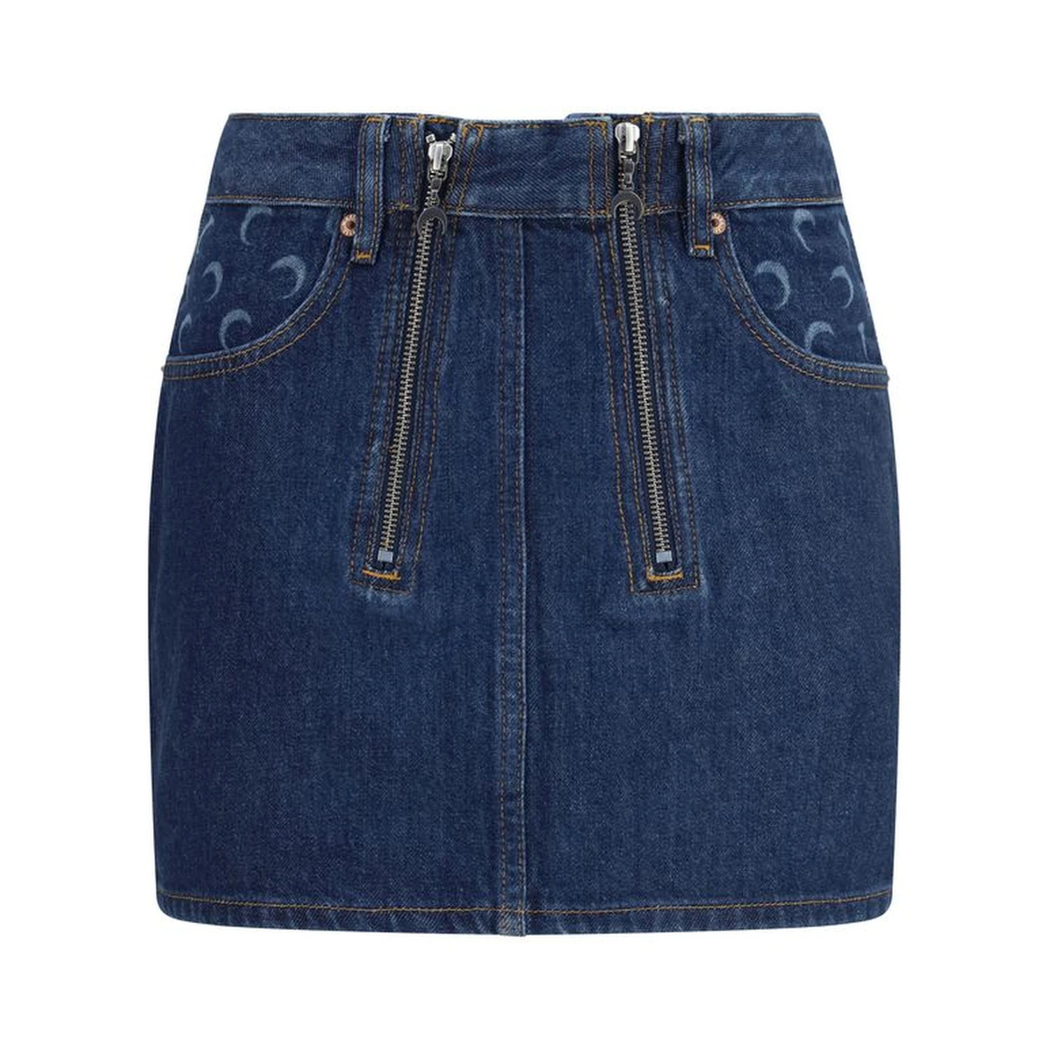 Blue Cotton Mini Skirt