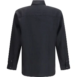 Black Linen Dress Shirt