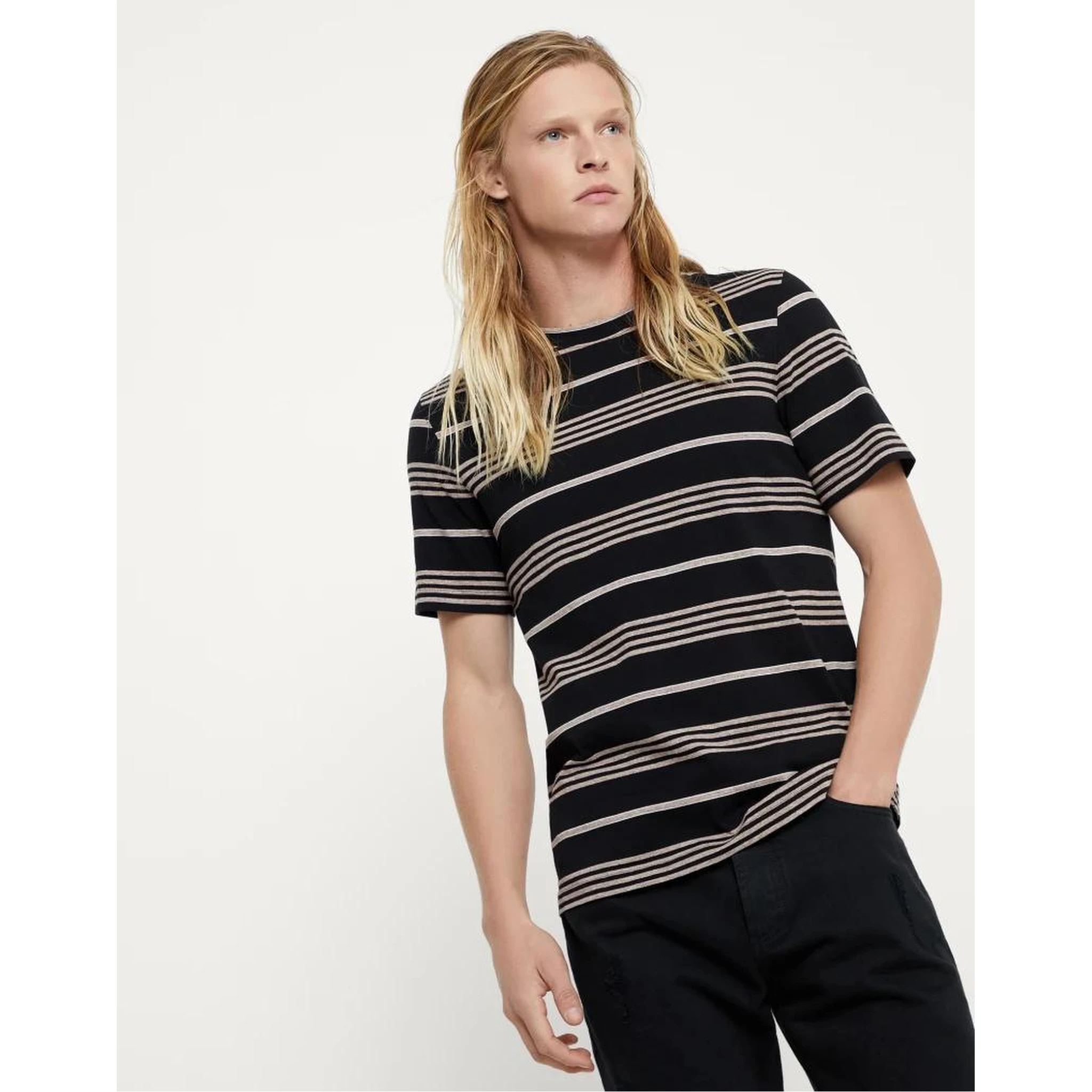 تيشيرت قطني ثنائي اللون