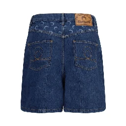 Blue Cotton Bermuda Shorts
