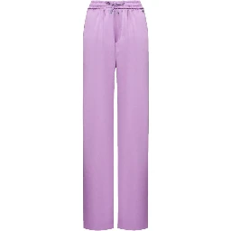 Purple Polyester Casual Pants
