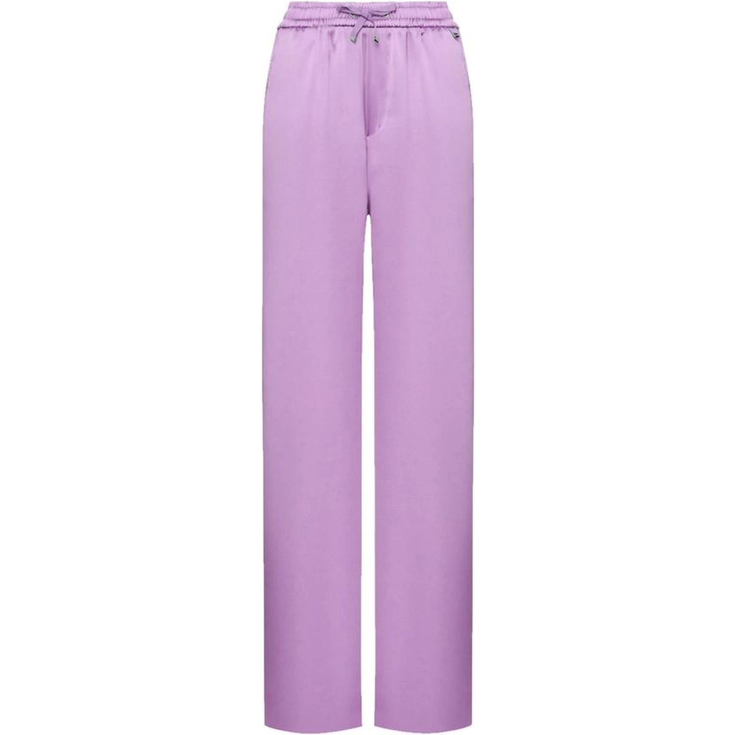 Purple Polyester Casual Pants