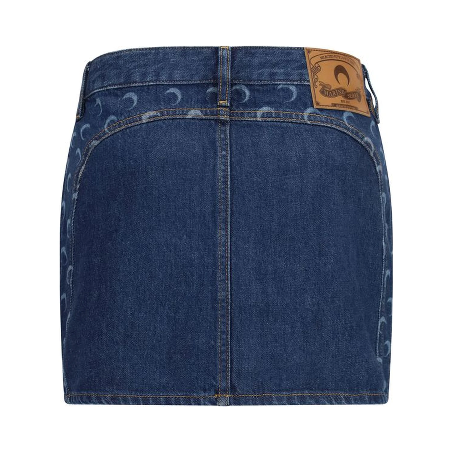 Blue Cotton Mini Skirt