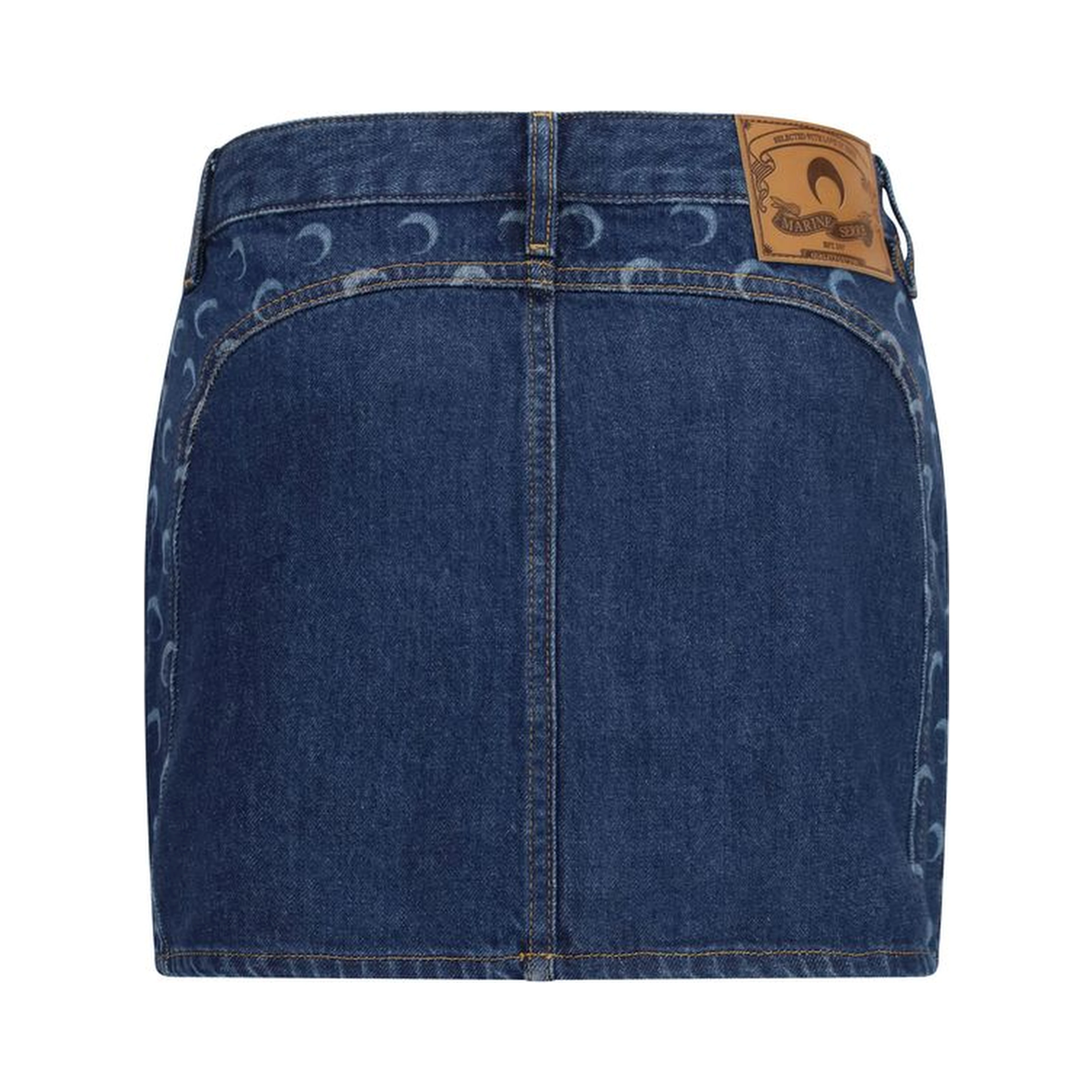 Blue Cotton Mini Skirt