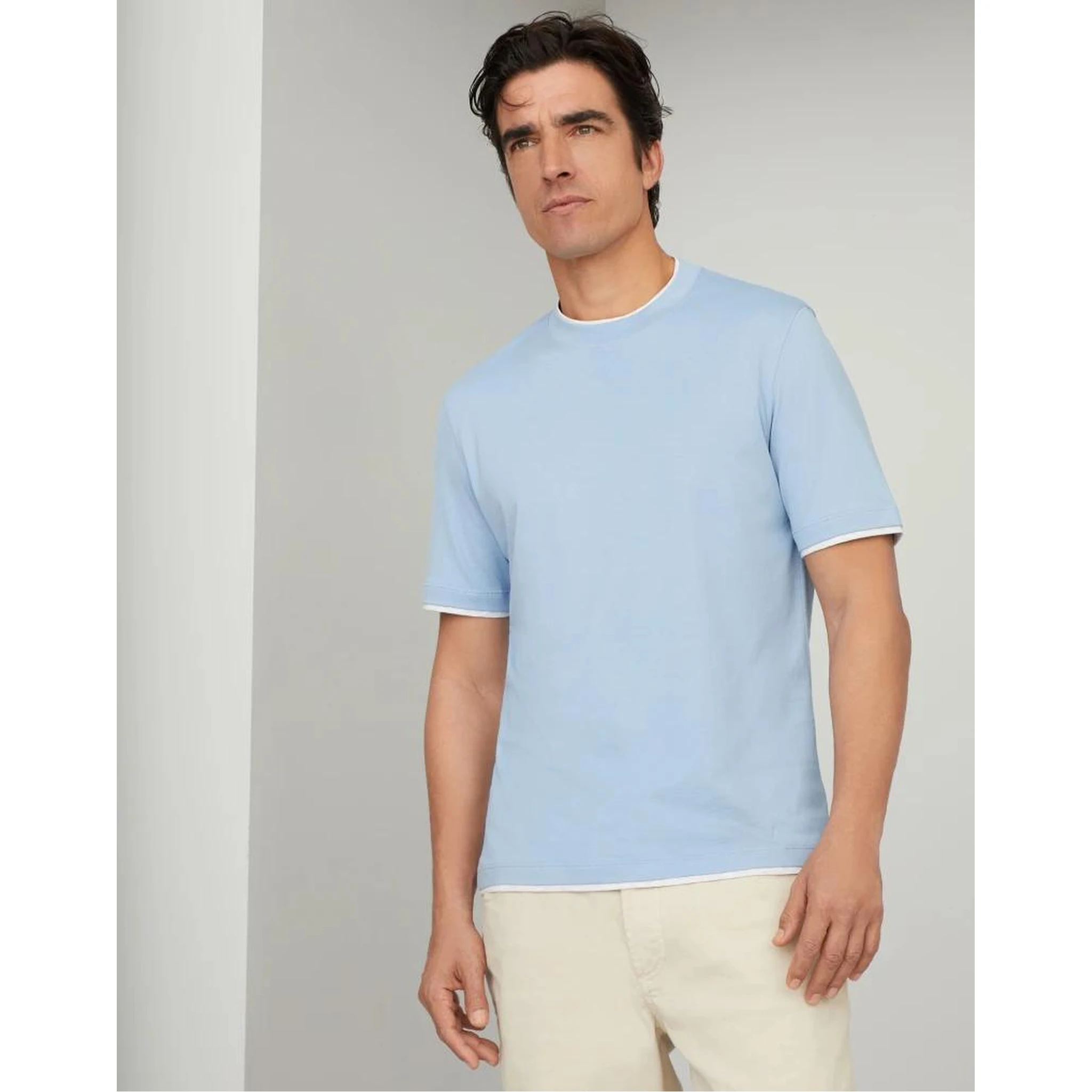 تيشيرت قطني ثنائي اللون