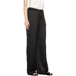 Black Polyamide Casual Pants