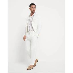 White Linen Pattern Shirt