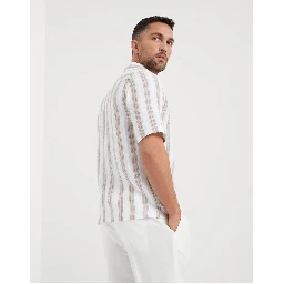White Linen Pattern Shirt