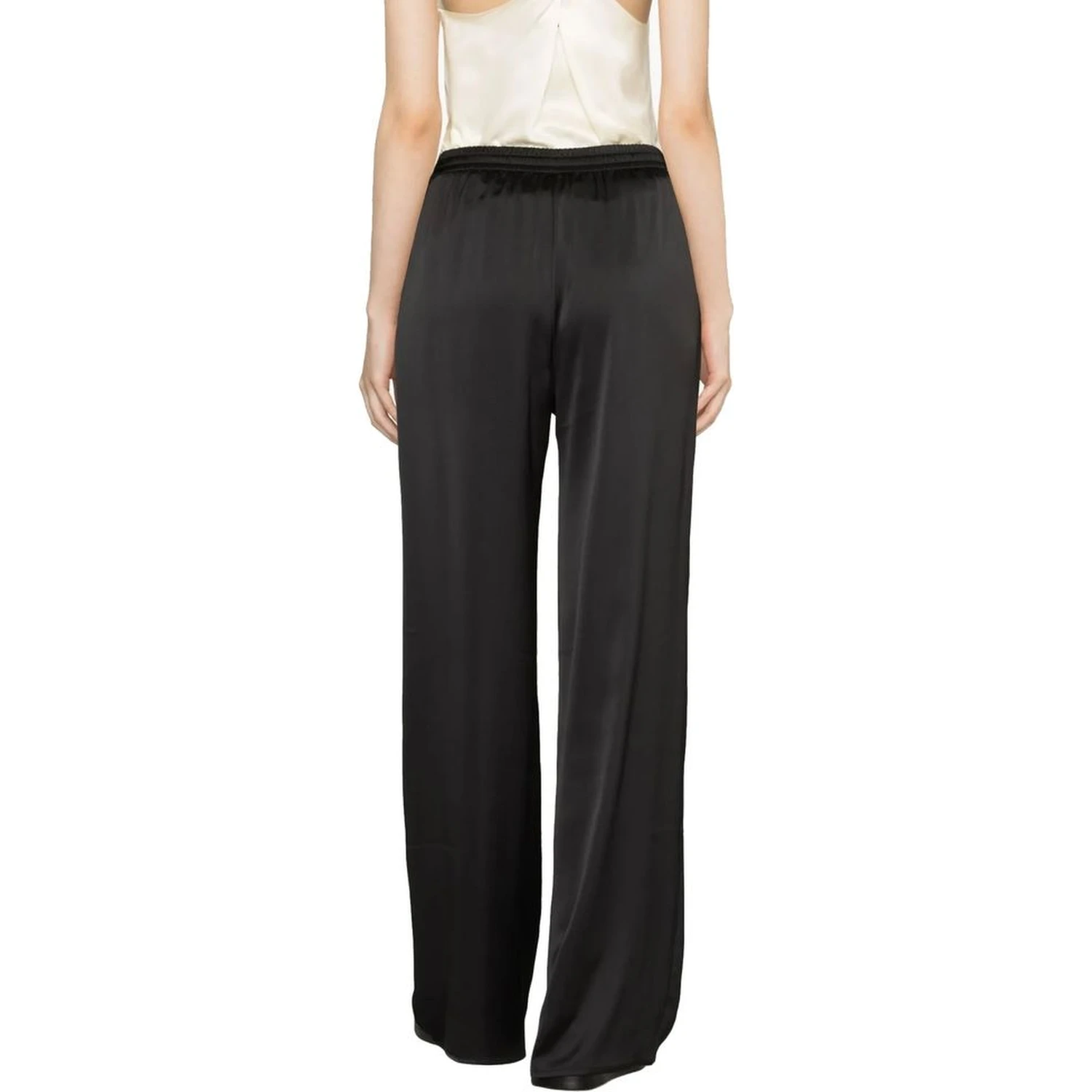 Black Polyamide Casual Pants