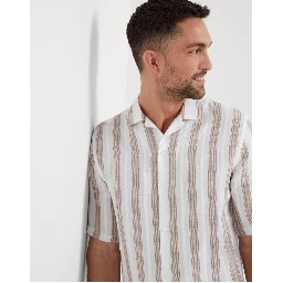 White Linen Pattern Shirt
