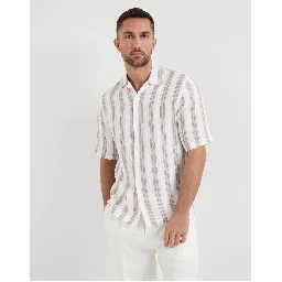 White Linen Pattern Shirt