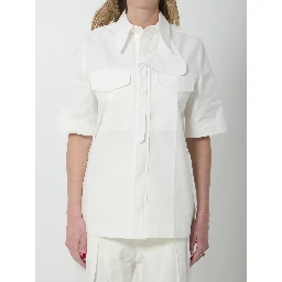 Compact cotton canvas shirt