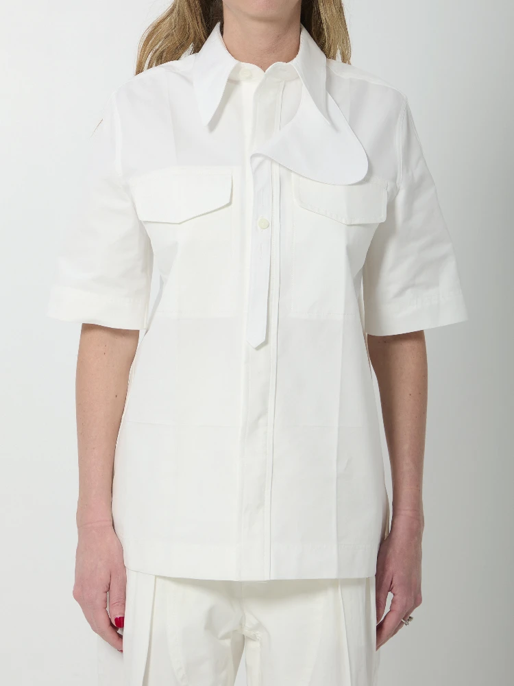 Compact cotton canvas shirt