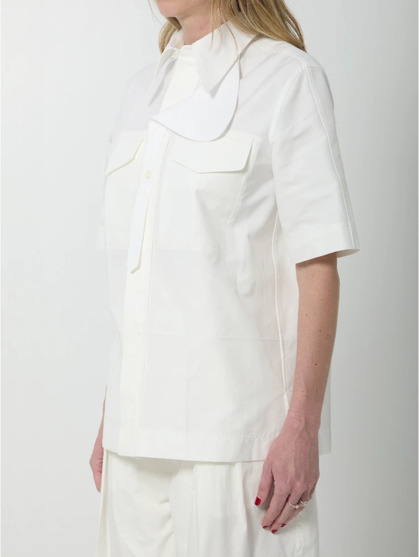 Compact cotton canvas shirt