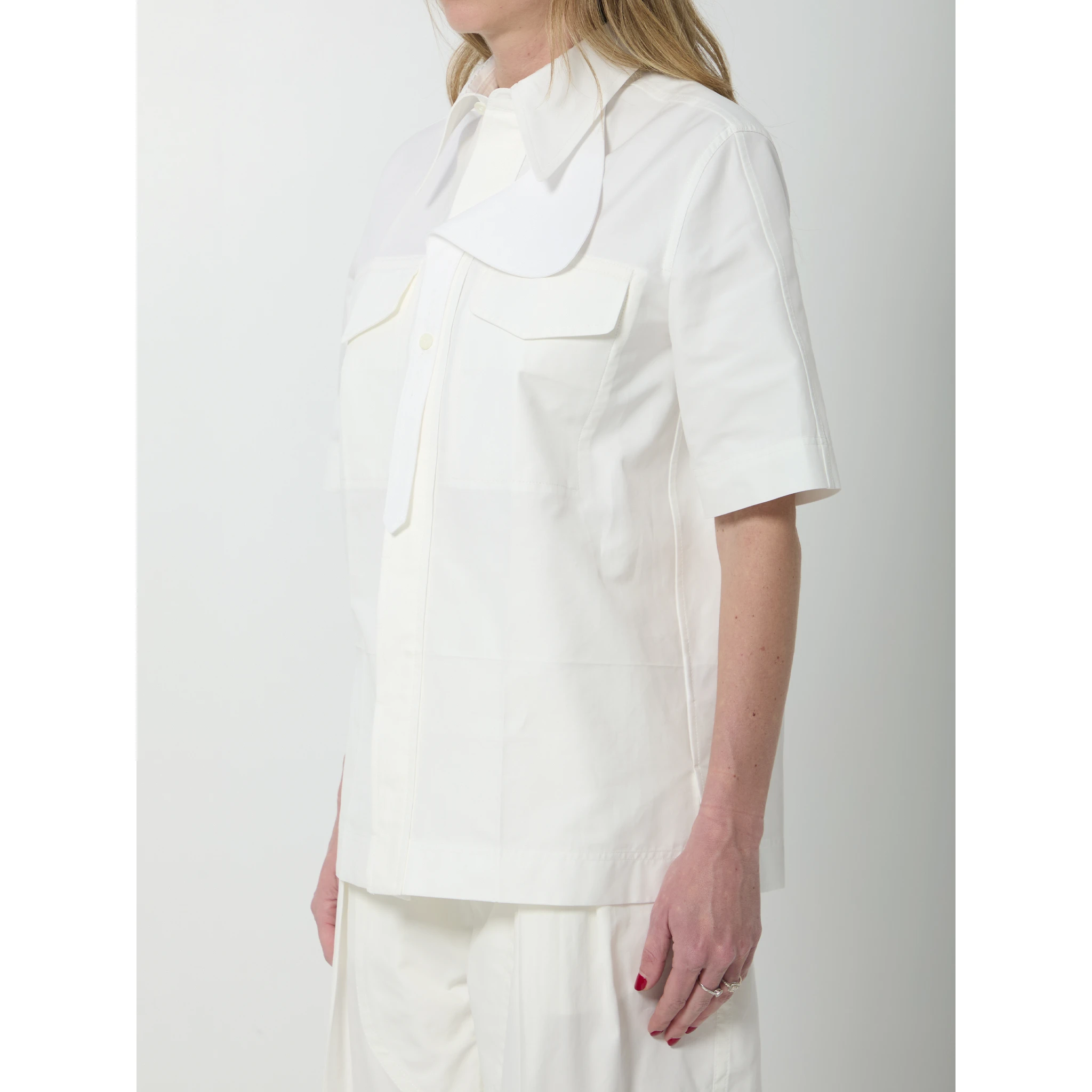 Compact cotton canvas shirt