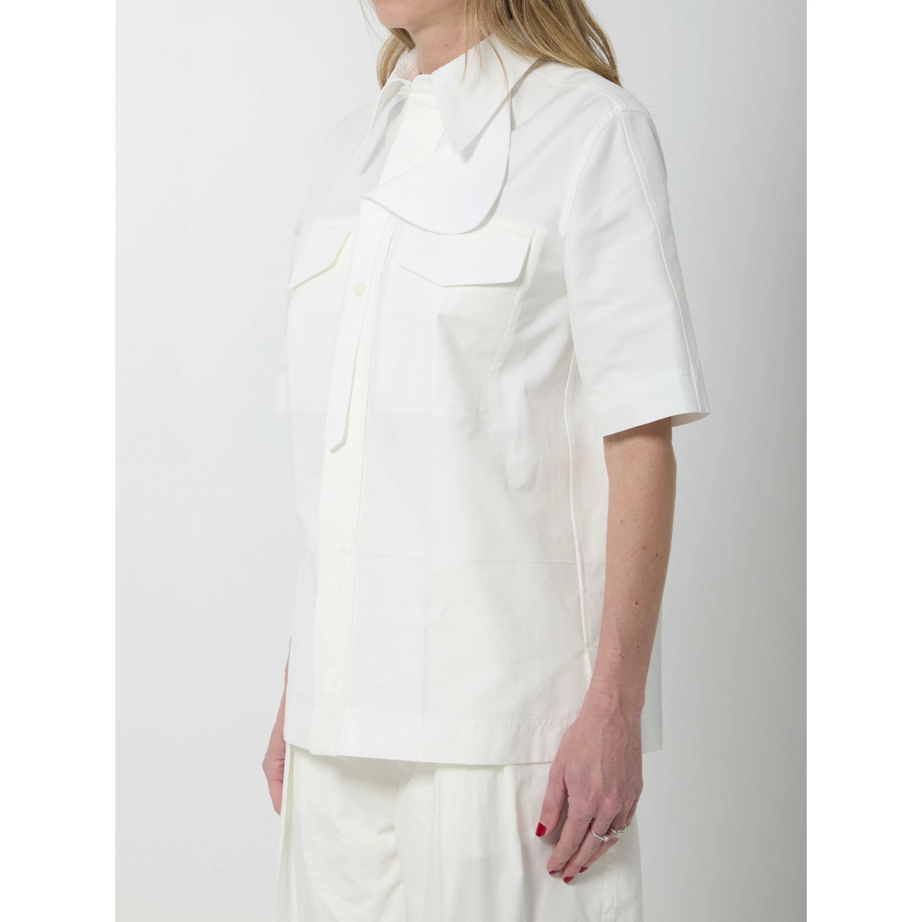 Compact cotton canvas shirt