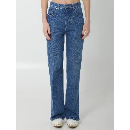 Medium indigo wash flared jeans