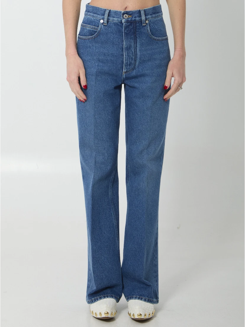 Medium indigo wash flared jeans