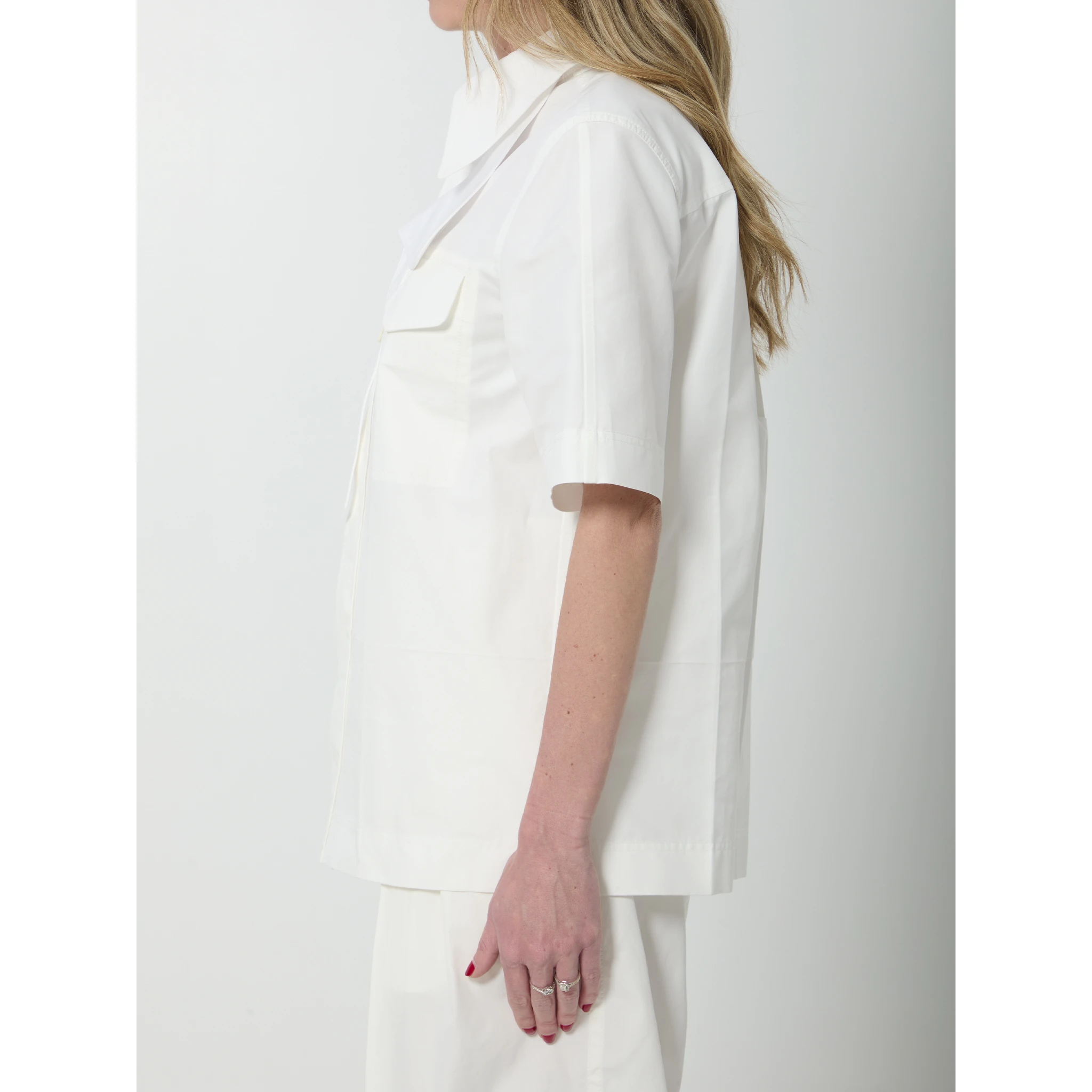 Compact cotton canvas shirt