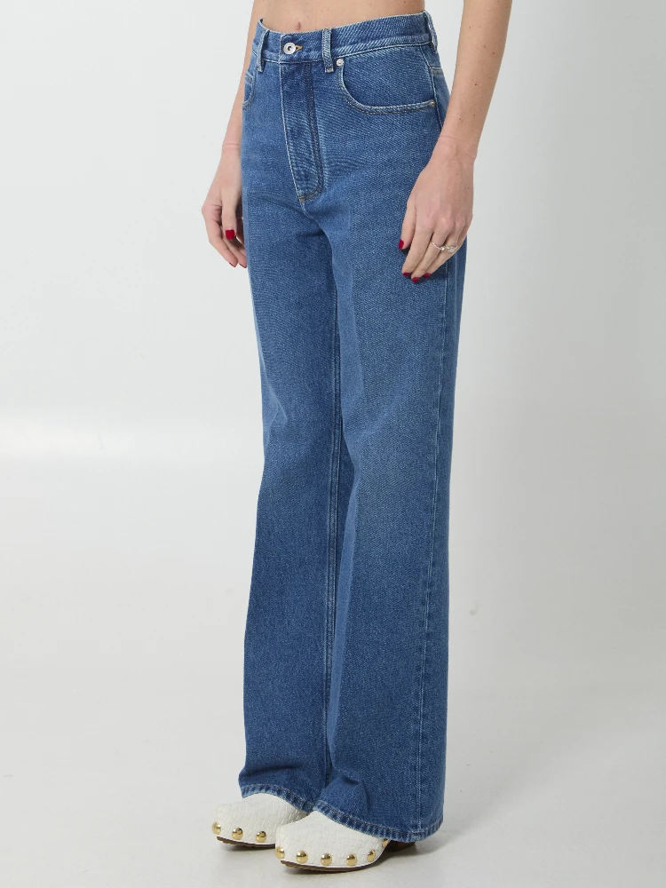 Medium indigo wash flared jeans alternative