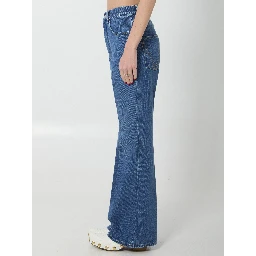 Medium indigo wash flared jeans