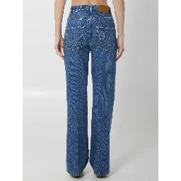 Medium indigo wash flared jeans