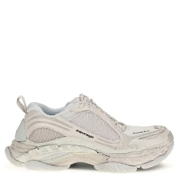 White Polyurethane Chunky Sneakers