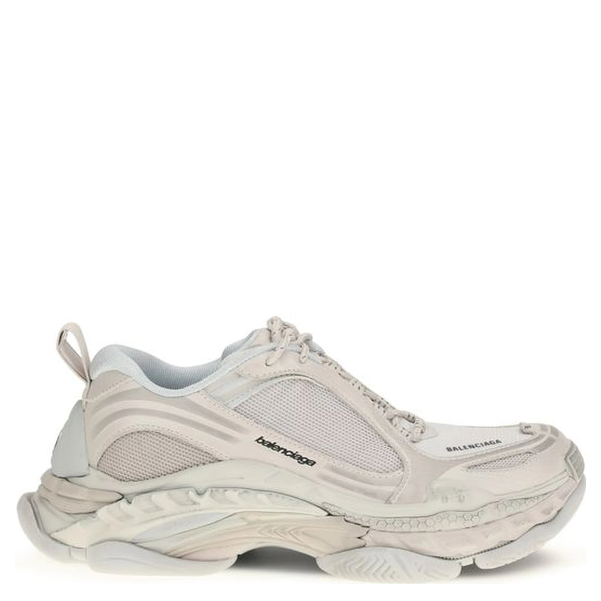 White Polyurethane Chunky Sneakers